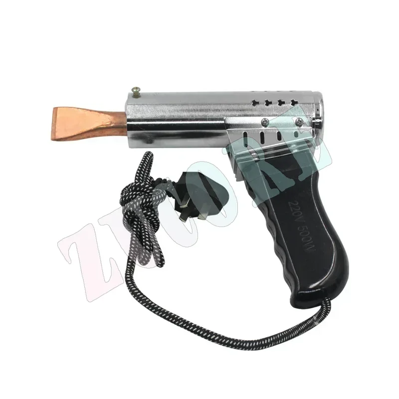 مسدس لحام عالمي جديد 220 فولت 500 وات، مسدس ساخن مع درجة حرارة 200-400 درجة مئوية، طرف إزميل، لحام حديد لحام قوي محمول باليد