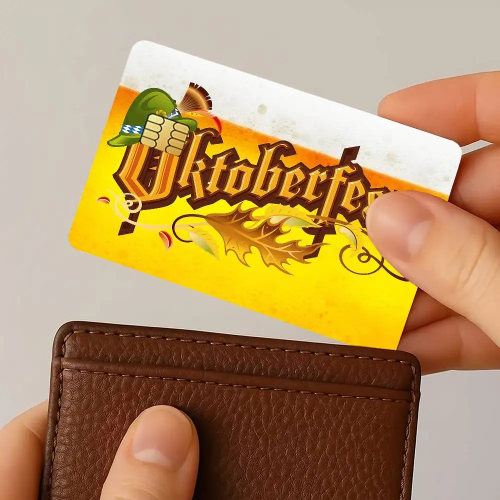 Oktoberfest German Credit Card Skin Stickers For Bank Bus Metro Cards Waterproof Anti-Scratch Gift 4PCS