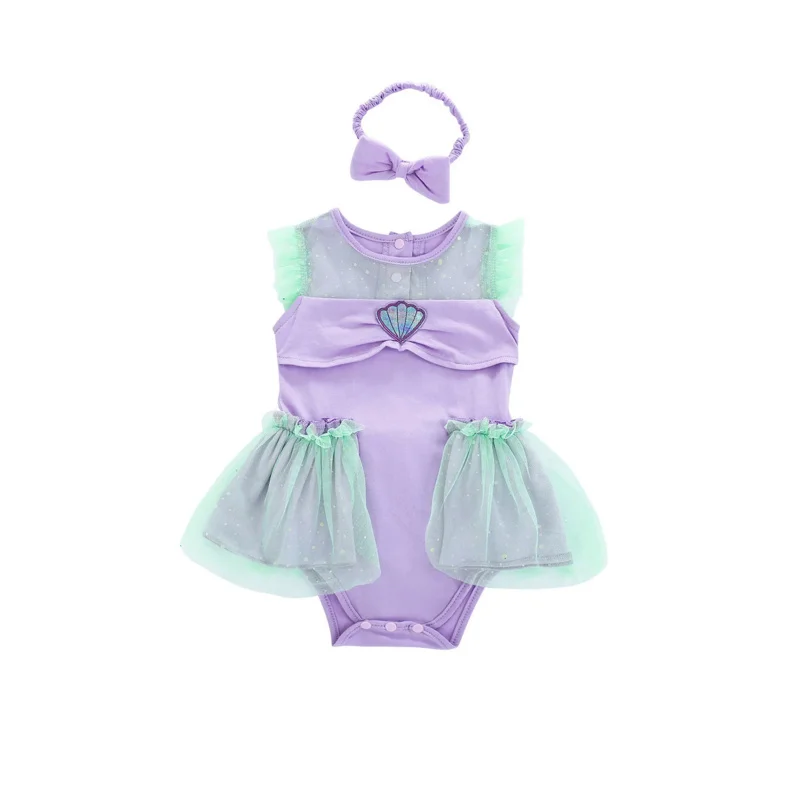 فستان بذلة حورية البحر للأطفال ، زي ذيل حورية البحر للأطفال الصغار ، فستان تنكري للحفلات ، ملابس زاحفة للفتيات ، أكمام قصيرة