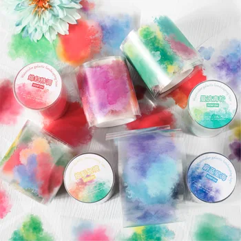 Mr. Paper, Gekleurde Geverfde PET-stickertape, Collage Scrapbook Notebook Fotolijst Dagboek Decoratieve Briefpapiersticker, 200 cm/rol