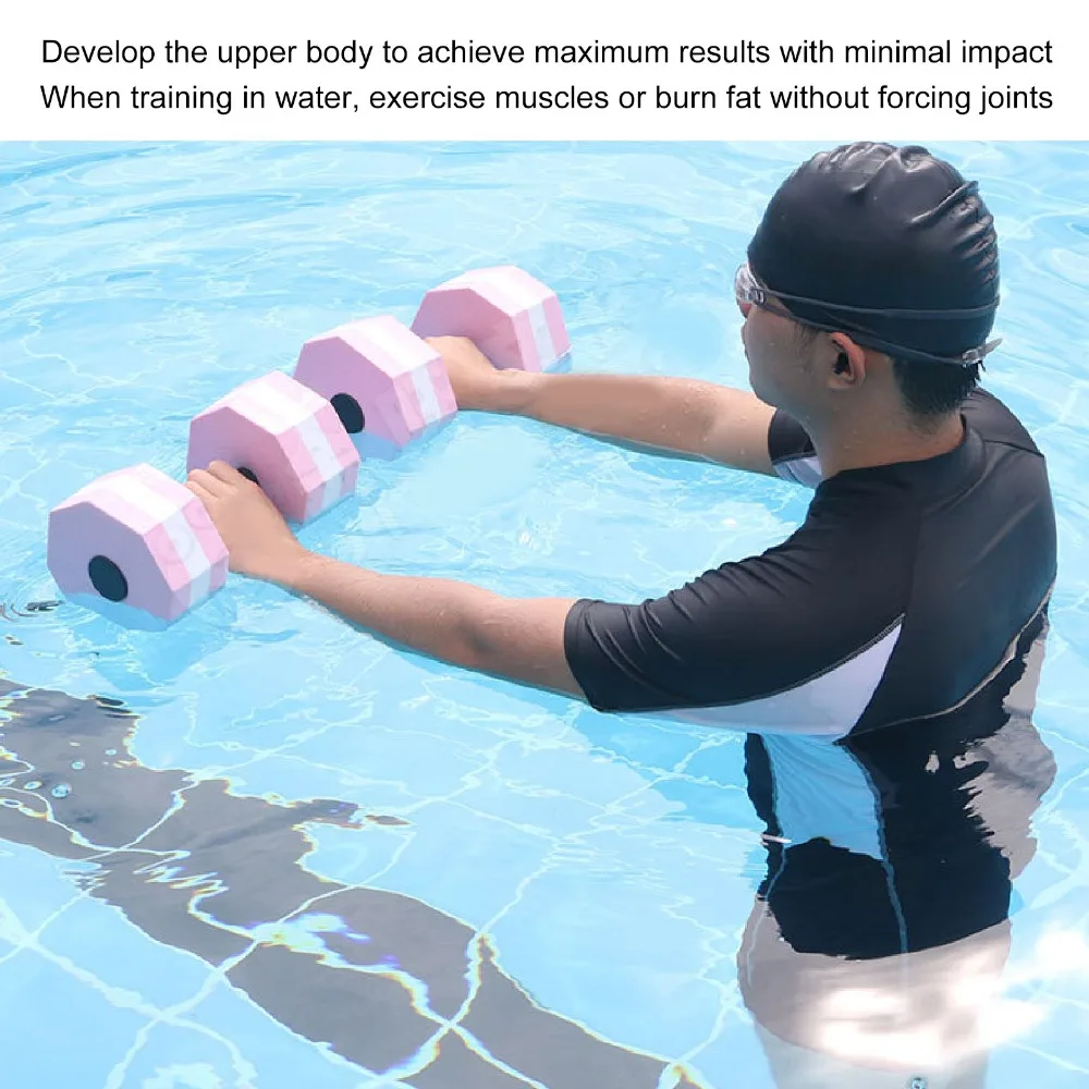 2PCS High Density EVA Foam Aquatic Exercise Dumbbells Diamond Shaped Floating Water Dumbbells Swimming Training Dumbbells