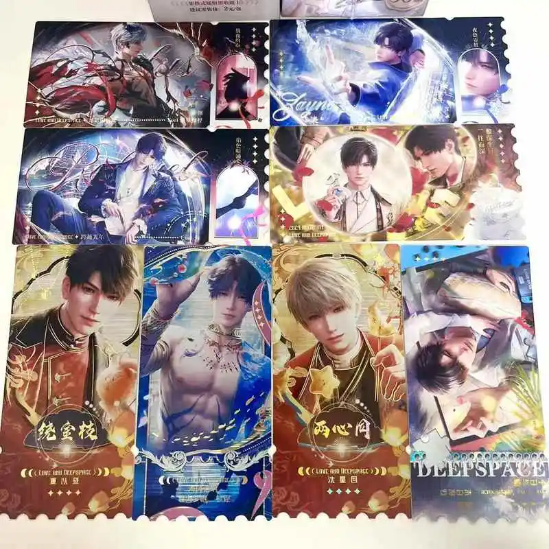 

New Original Game Love And Deepspace Blind Box Holographic Laser Ticket Stubs Caleb Sylus Zayne Xavier Characters Art Bookmark