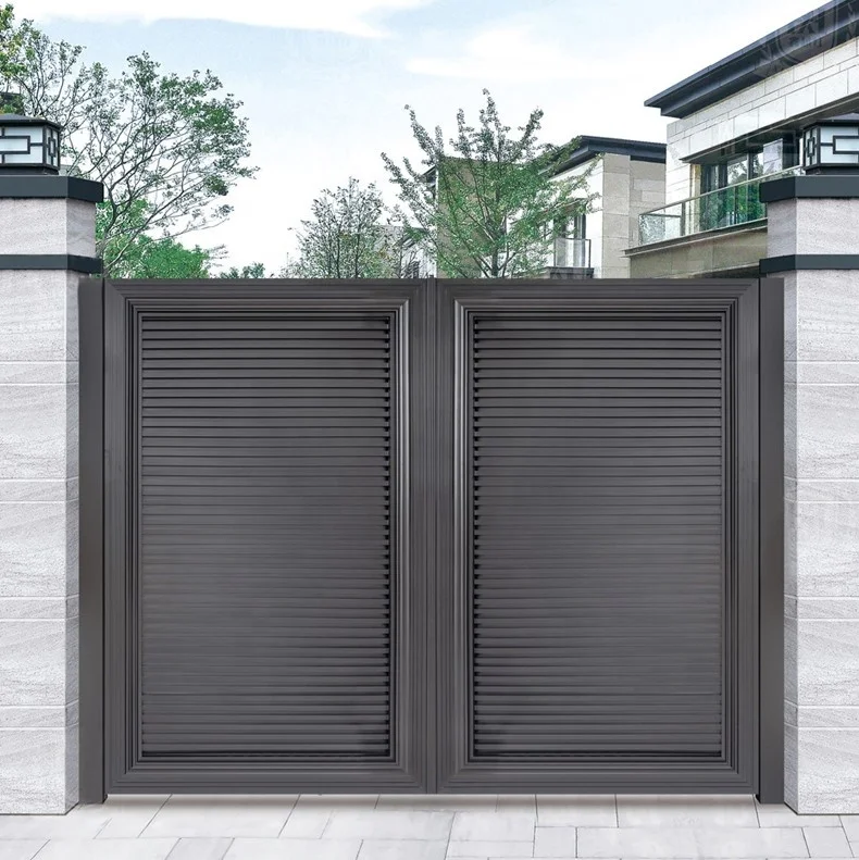 Gerbang Ayun Ganda Aluminium Desain Modern Eropa