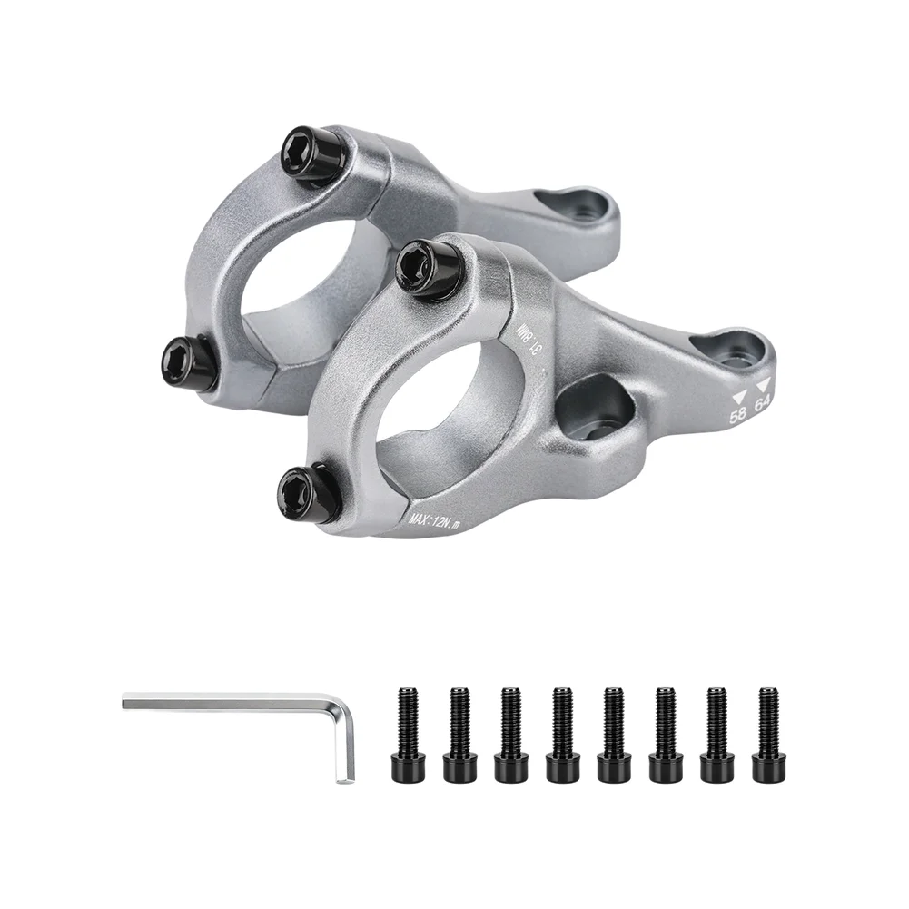 Direct Mount Double Shoulder Stem 31.8 35mm For MTB Downhill Bike Fork Handlebar Riser Cycling Components Parts Silver Black