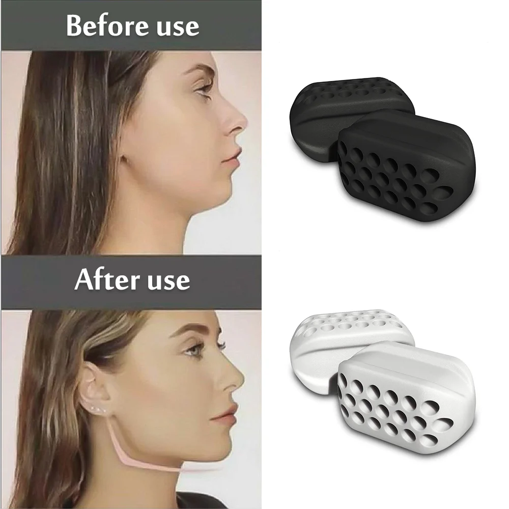 1Pcs Large Jaw Exerciser Fitness Jawline Muscle Training Double Chin Reducer Neck Face Slimming Mouth Jawliner Silicone Chew