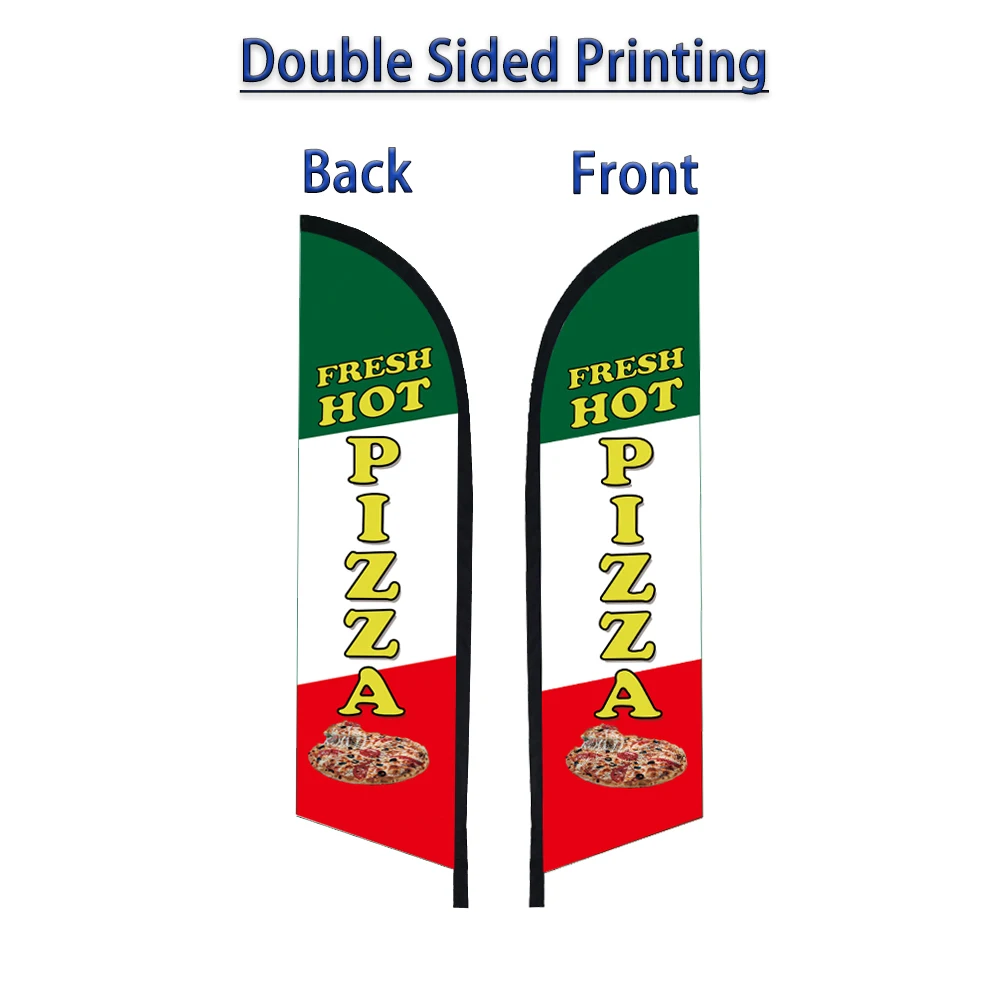 

Double Sided Feather Flag PIZZA Fast Food Banner Only Flags Without Flagpole Beach Flag Restaurant Food Delicacy Outdoor Decro
