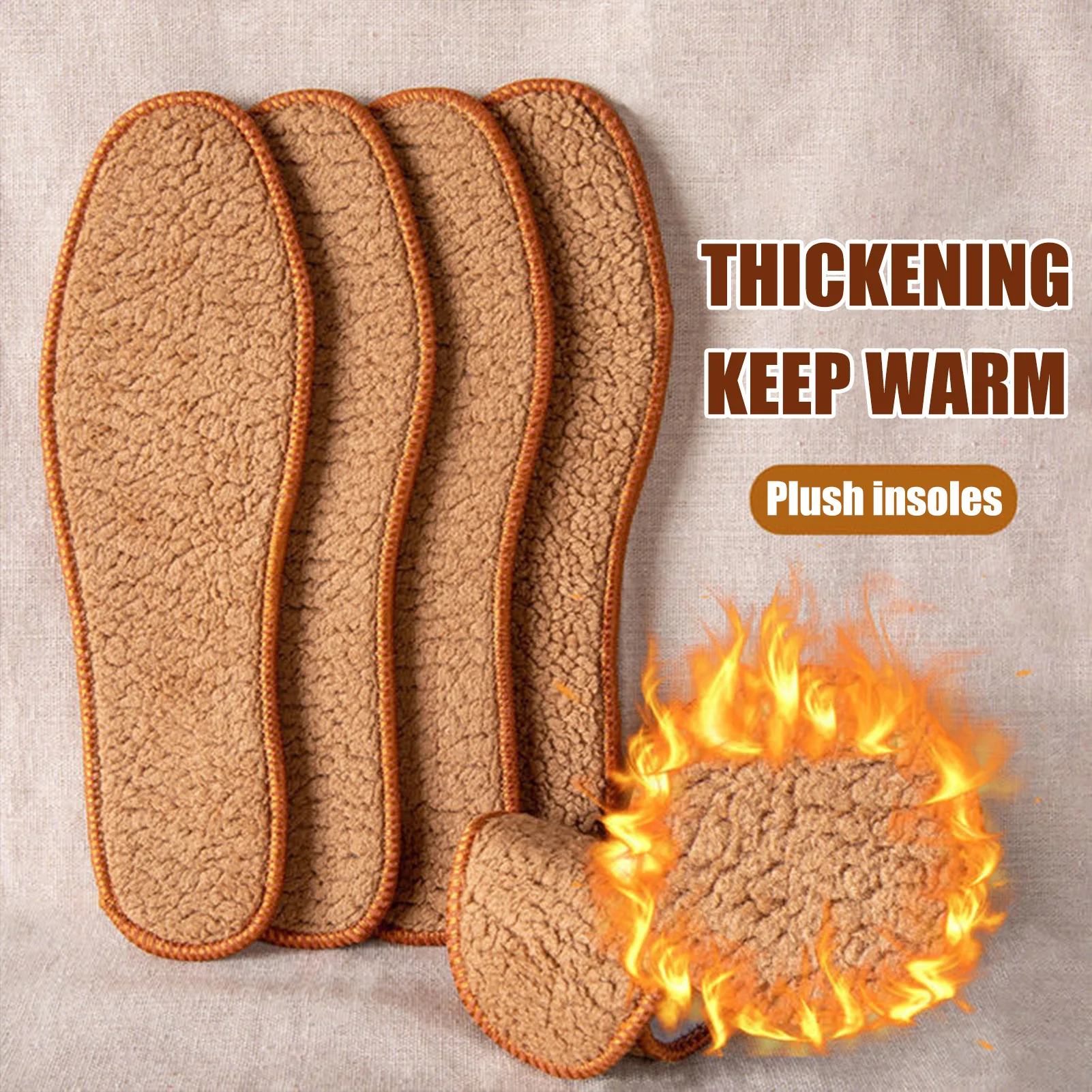 Shoe Insoles Soft Winter Warm Foot Pads for Adults Thermal Plush Inserts Breathable Odor-Free Comfort Shoe Liners