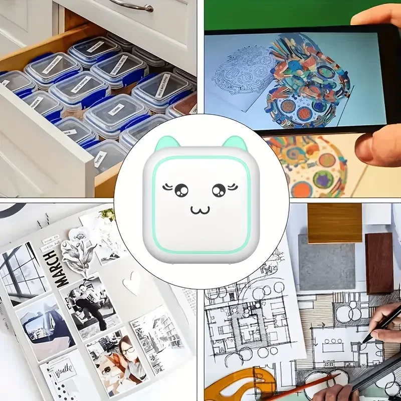 M5 mesin cetak termal portabel nirkabel, printer termal mini nirkabel saku tanpa tinta dengan kertas, mendukung Android/iOS