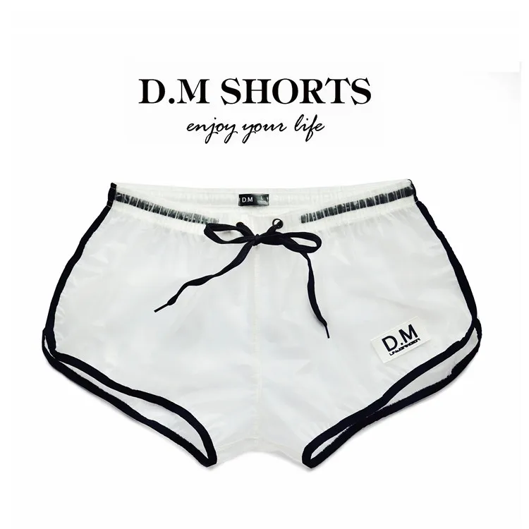 Men's Shorts PVC Transparent Beach Casual Pants Home Boxer Comfortable Loose No Elasticity Underpants for Men