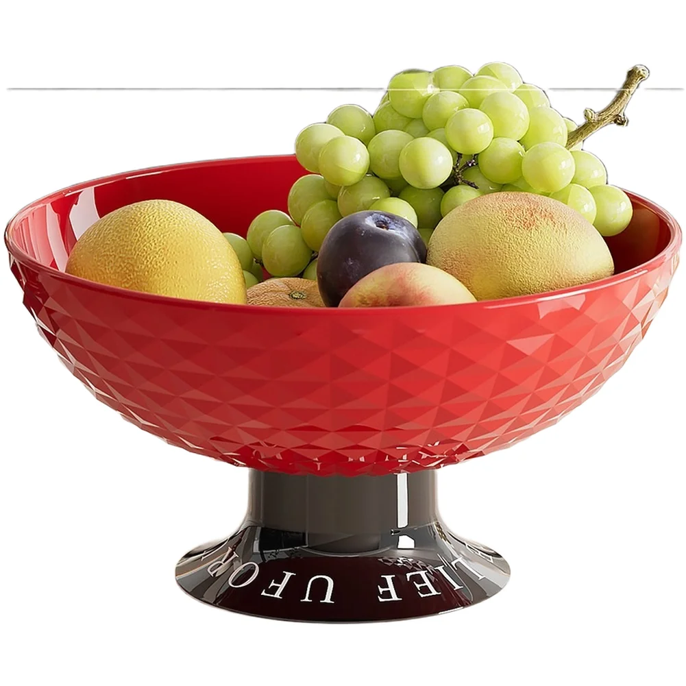 Luxury High Foot Fruit Bowl With Drainage Base Home Living Room Coffee Table Candy Snack Tray Large Capacity Snack Tray Light