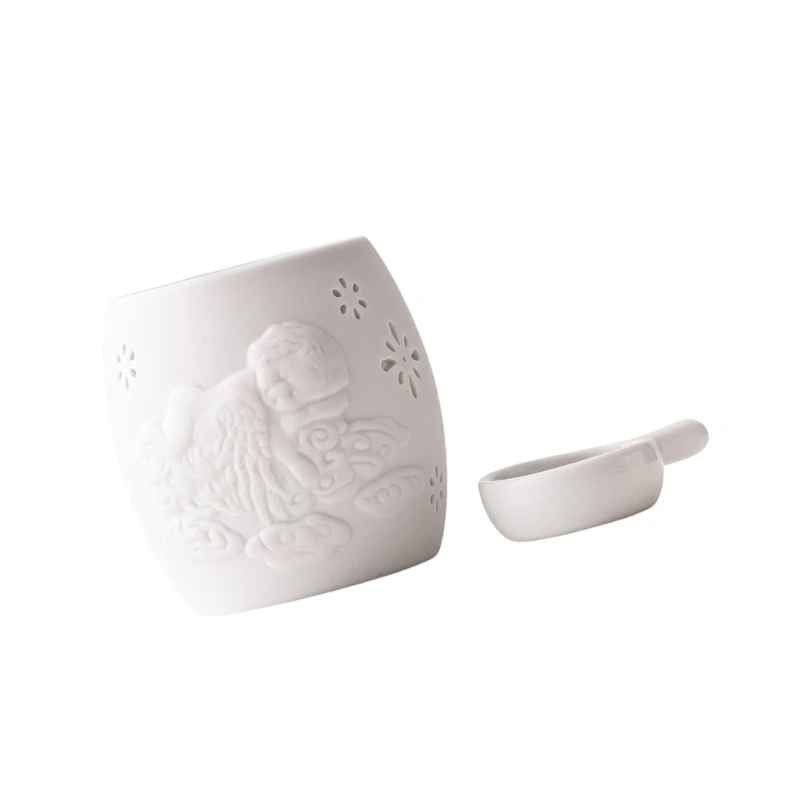 Embossed Ceramic Essential Oil Burners For Even Scent Distribution and Decoration best sale