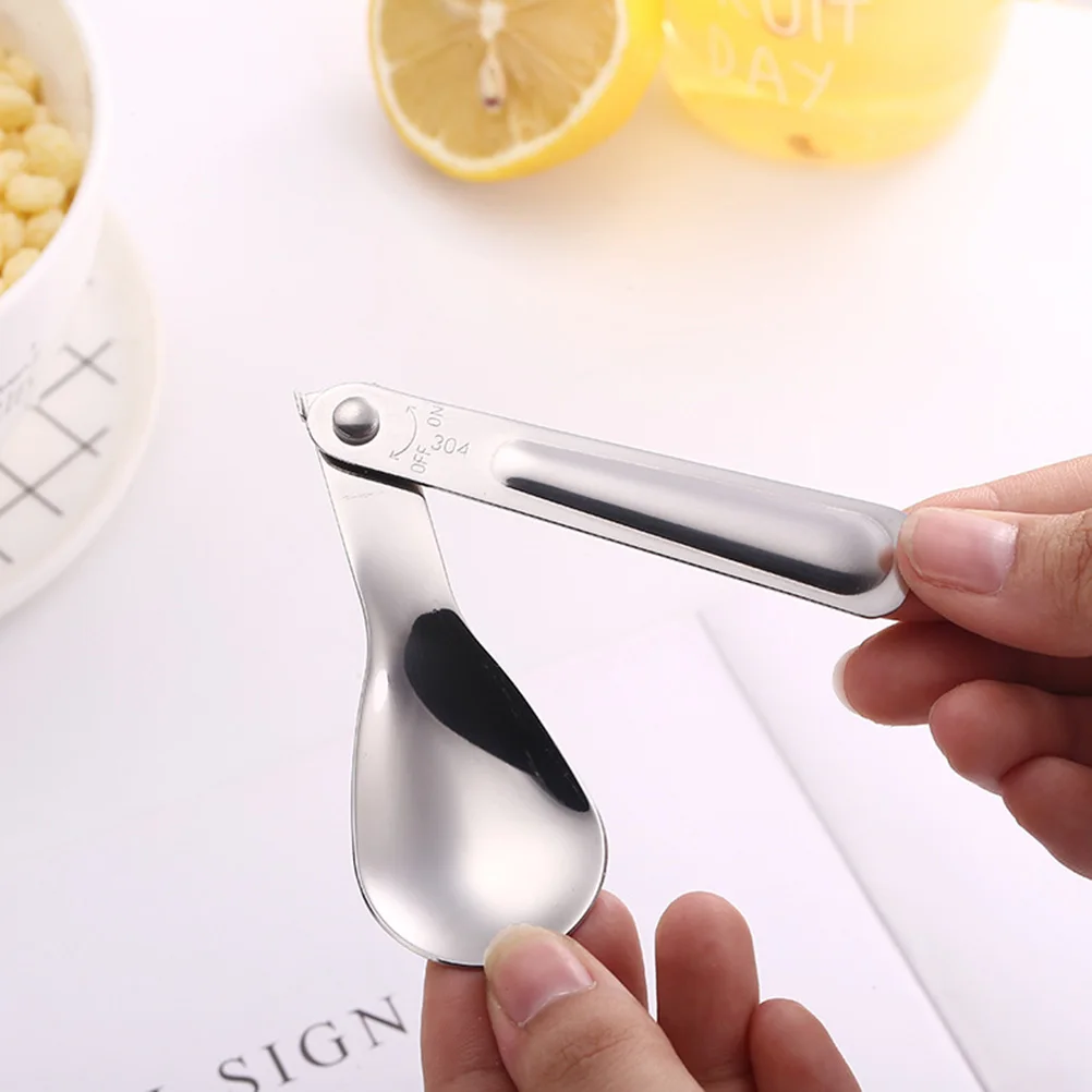 

2pcs Foldable Spoon Stainless Steel Travel Cutlery Camping Hiking Outdoor utensils 304 steel portable space saving