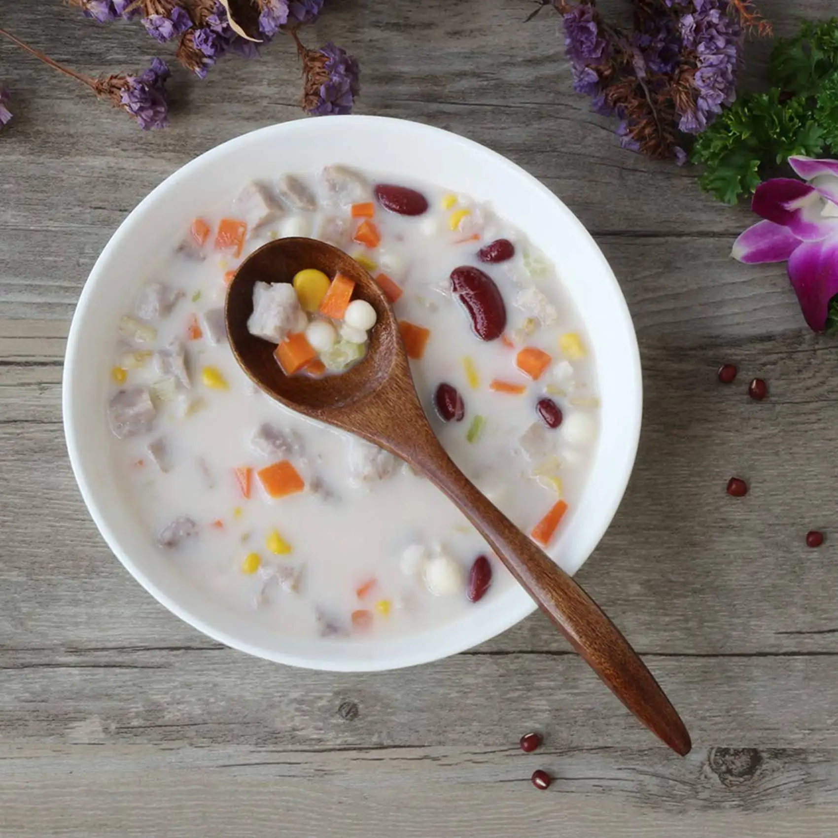 【ORNAMENT】Wooden Spoons For Eating, 30 Pieces Natural Wood Eating Spoon, 7 Inch Eco-Friendly Handmade Teaspoon For Dinner