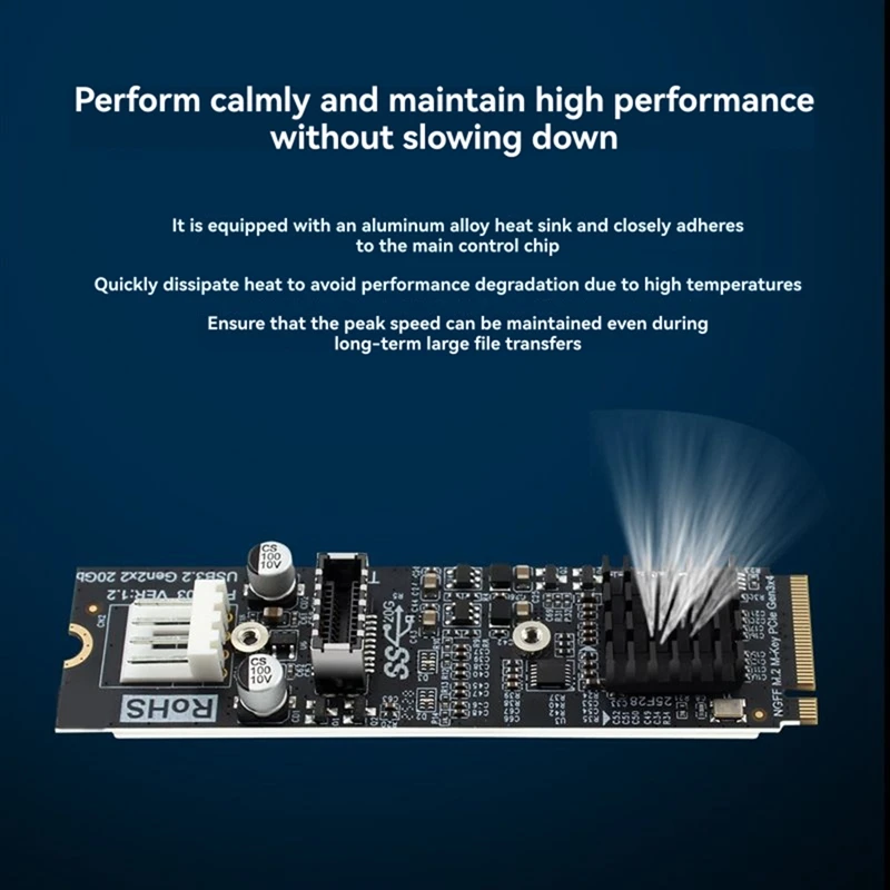 

20Gbps Type C & Type E USB 3.2 Front Panel M.2 NVME PCIe to Type E Adapter Card ASM3242 Chip for Motherboard PH6603-ABVP