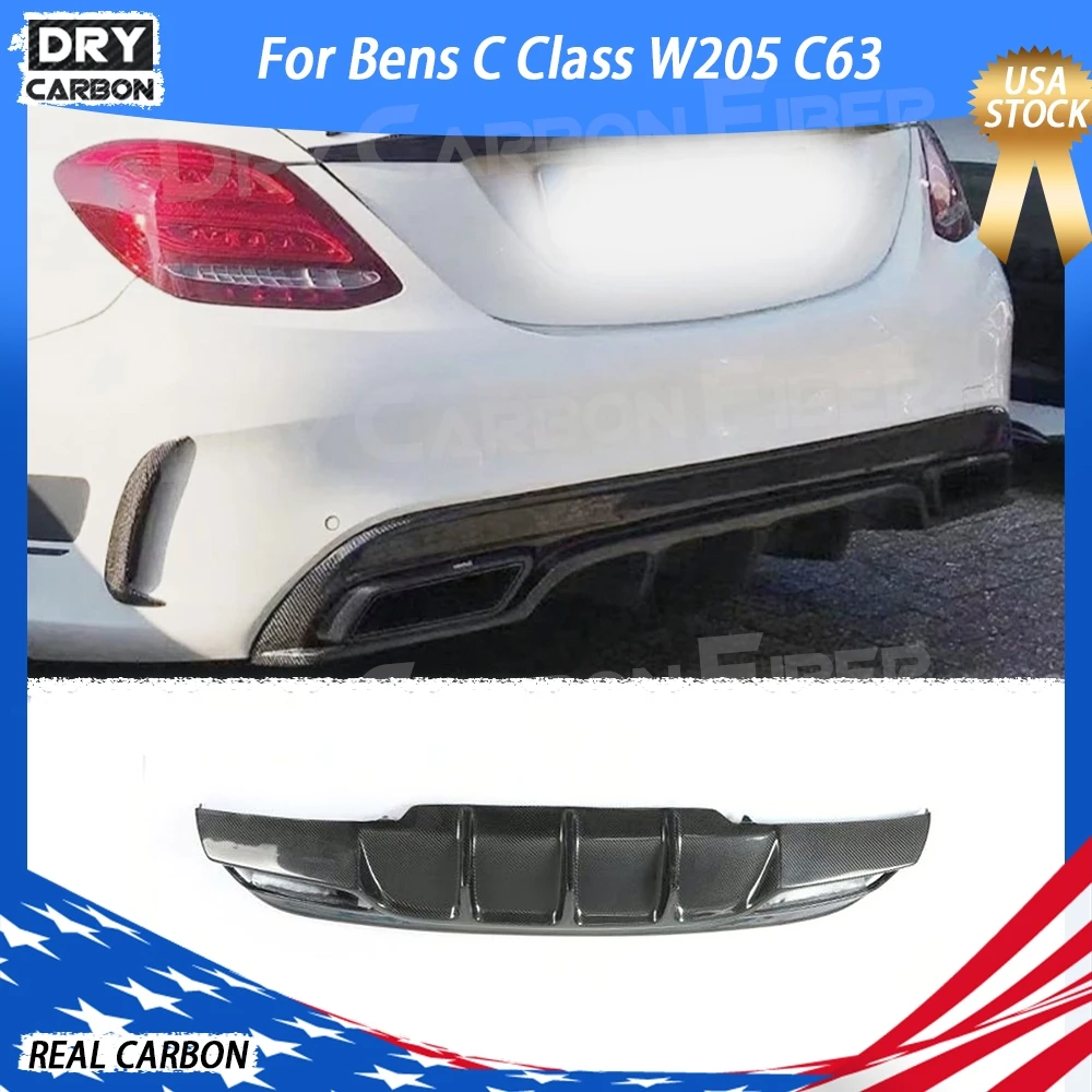

Задний диффузор из углеродного волокна, спойлер для Mercedes Benz C class W205 Sedan, 4-дверный C180 C200 C300 C63 2016-2019, комплекты бампера