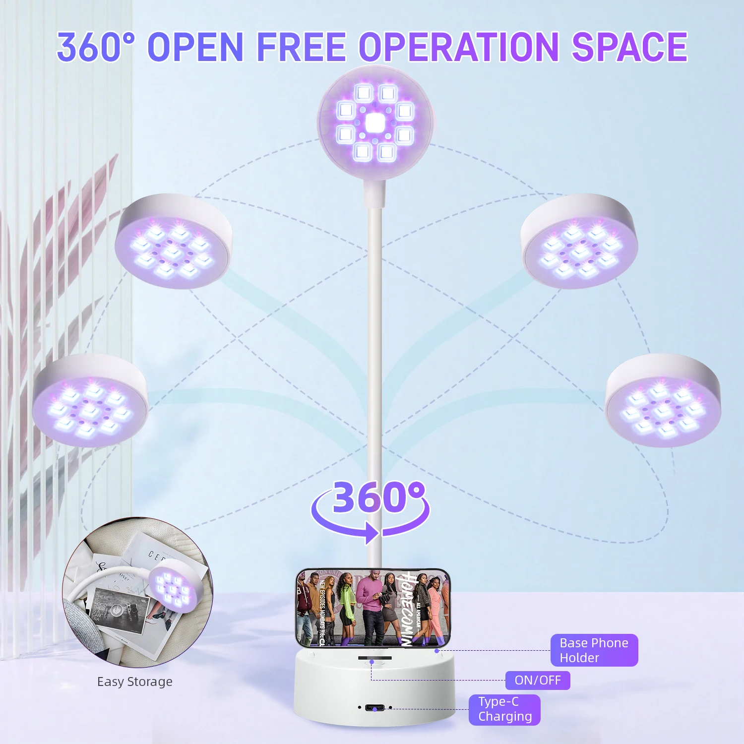 9 المصابيح الأشعة فوق البنفسجية LED مسمار مصباح قابلة للشحن البسيطة الأشعة فوق البنفسجية ضوء ل هلام طلاء الأظافر علاج سريع معقوفة UV مصباح 18 واط مانيكير المعدات