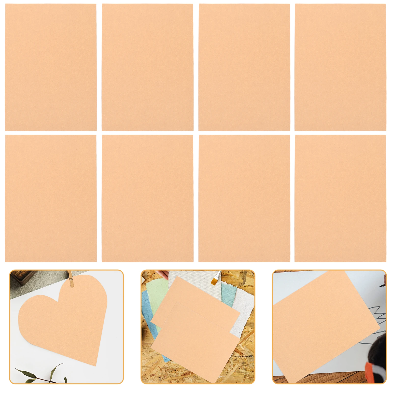 

100 Sheets Kraft Paper DIY Craft Card Stock Blank Papers for Print Handmade Art Supplies Kraft Paper for Painting