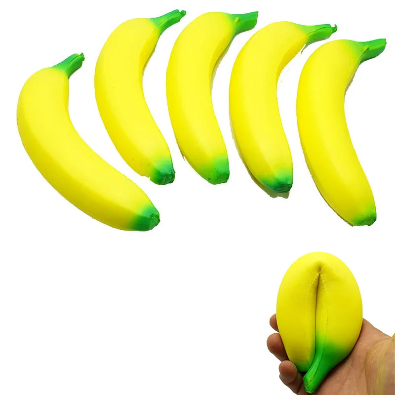 Jouets banane Squishy Anti-stress, Jumbo à montée lente, jouet à presser aux fruits, drôle, Anti-Stress, réduit la pression, accessoire