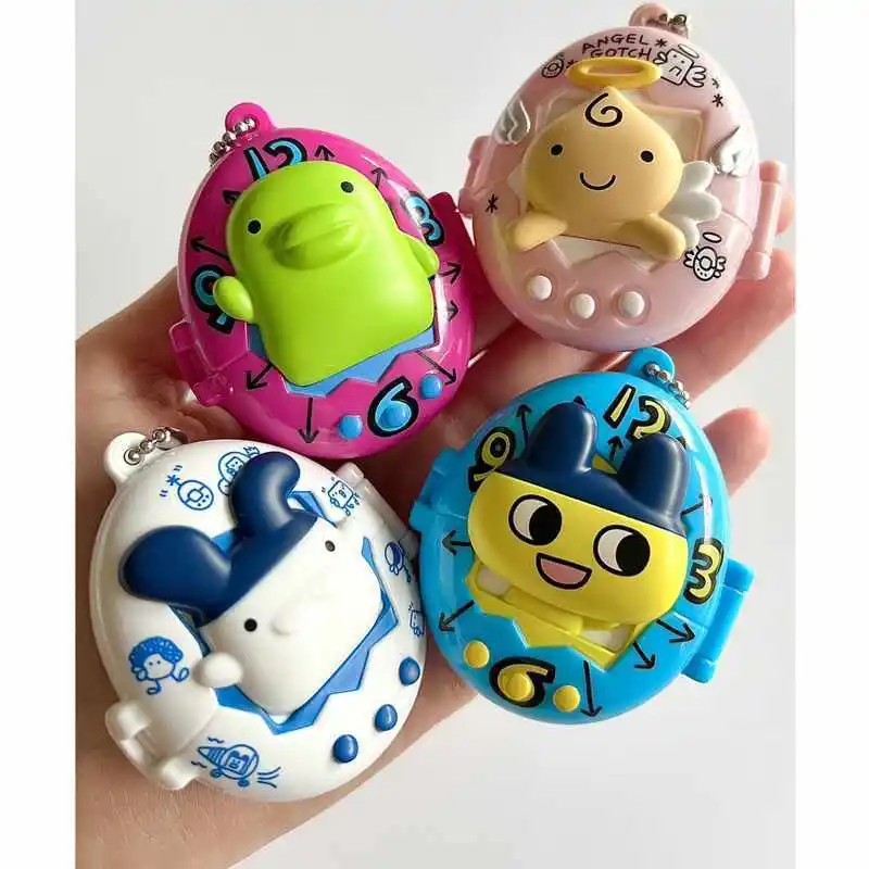 In Stock Bandai Tamagotchi Storage Box Charm Set P1 P2 Hanging Collecton Decorations Keychains Ornaments Model Toy Gifts