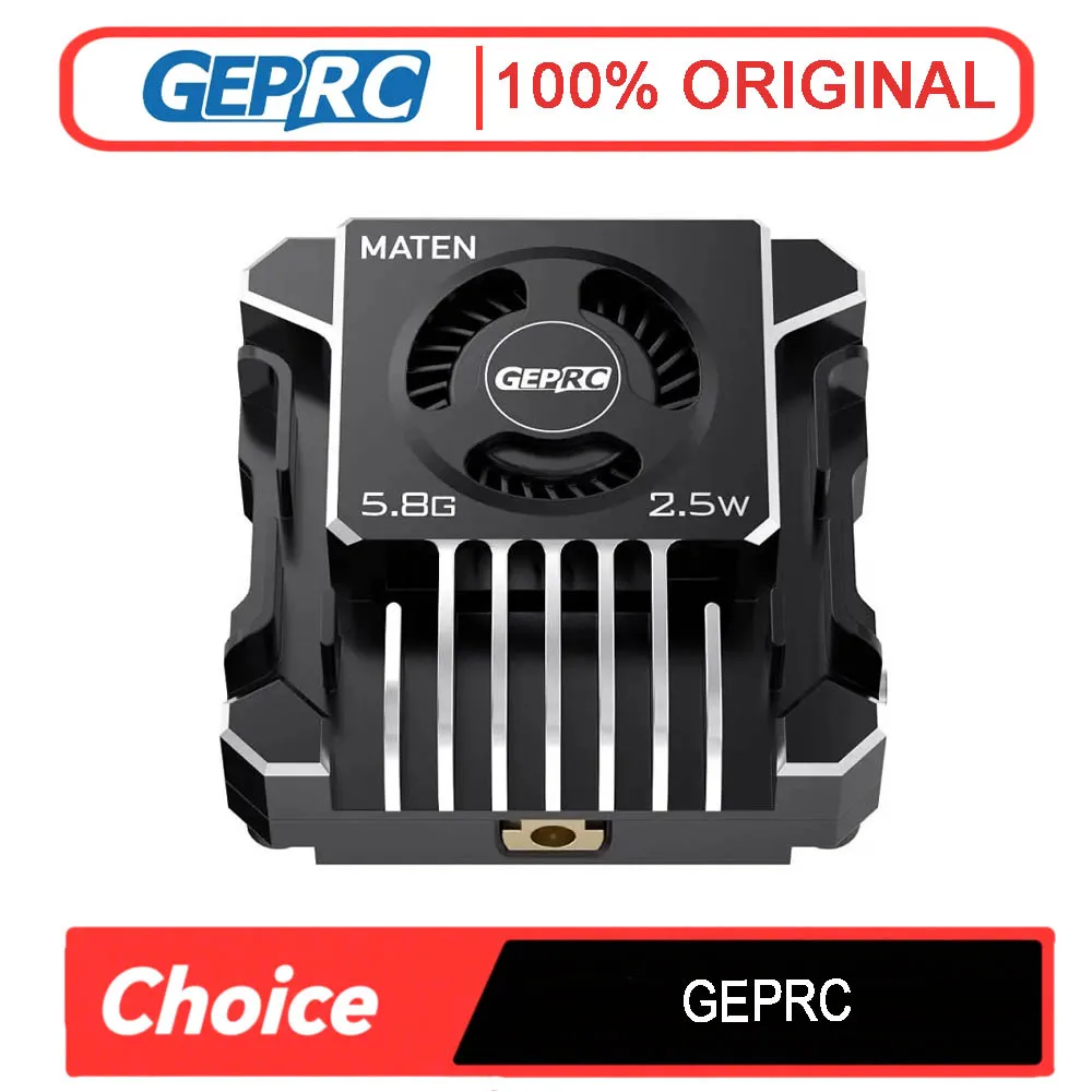 

GEPRC MATEN 5.8G 2.5W(2500mW) VTX PRO - Aluminum CNC Shell Cooling, 72CH IRC Tramp,Built-in Mic for FPV Racing/Long-Range Drones