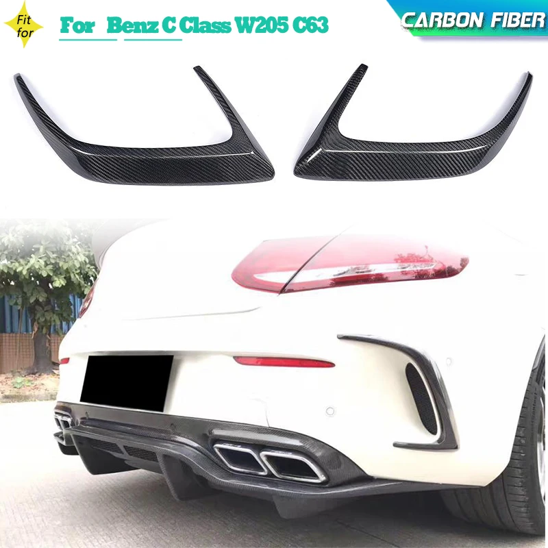 

Carbon Fiber Car Rear Bumper Canards Spoiler for Mercedes Benz C Class W205 C63 AMG Coupe 2-Door 2015-2017 Rear Flip Fins