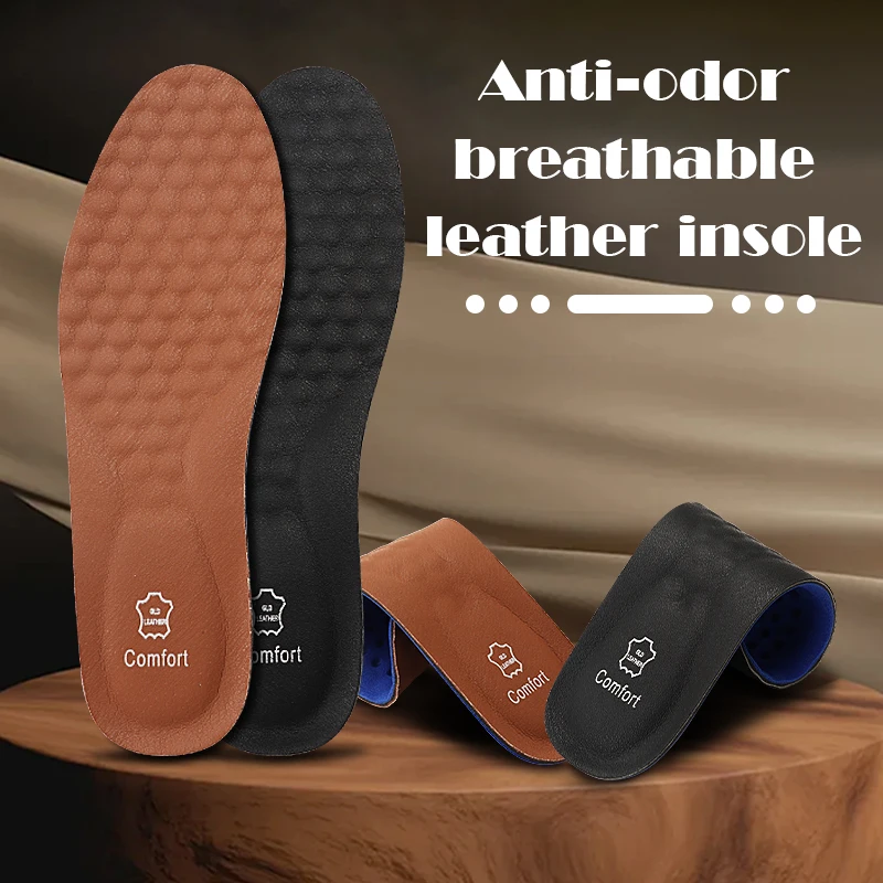 Arch Support Orthopedic Insole Autumn Winter Leather Shoe Insoles for Feet Plantar Fasciitis Shoe Pads Shock-absorbing Shoe Sole