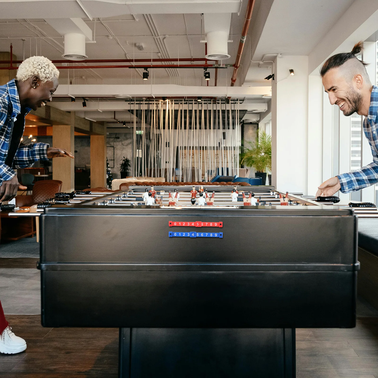 

2pcs Table Football Score Counter Bright Background Compact Portable Score Counters Foosball Scoring Units Sturdy