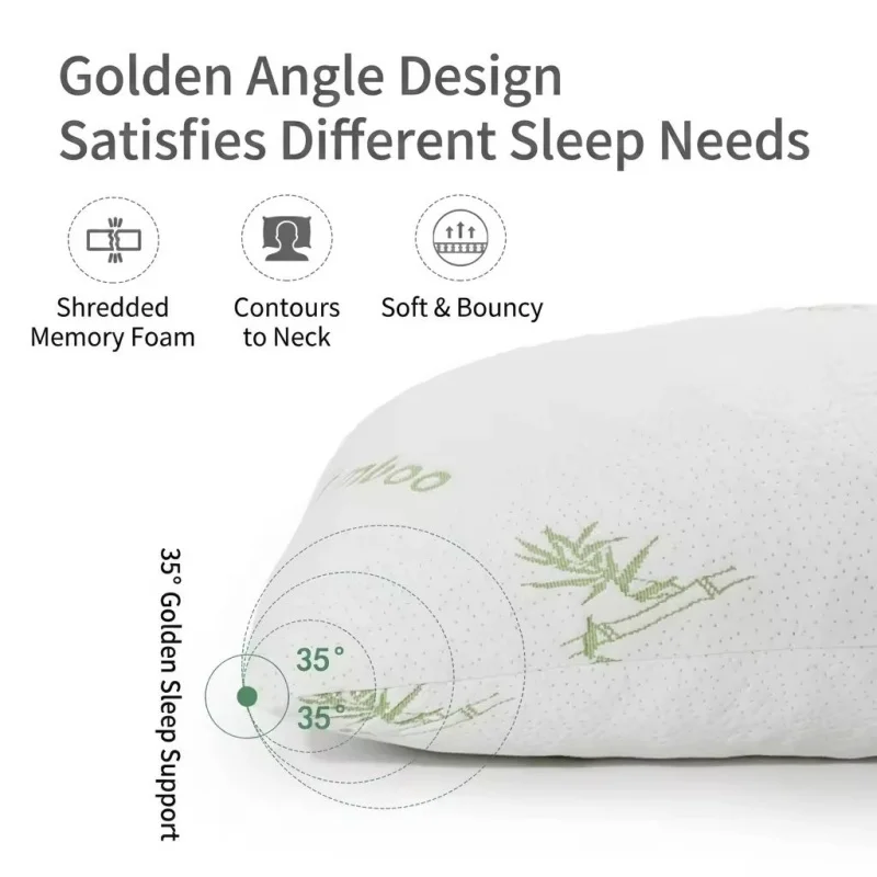 1pc Shredded Memory Foam Pillow Neck Healthcare Support Pillow With Breathable Cover Adjustable Loft Adult Sleeping Pillow 51*76