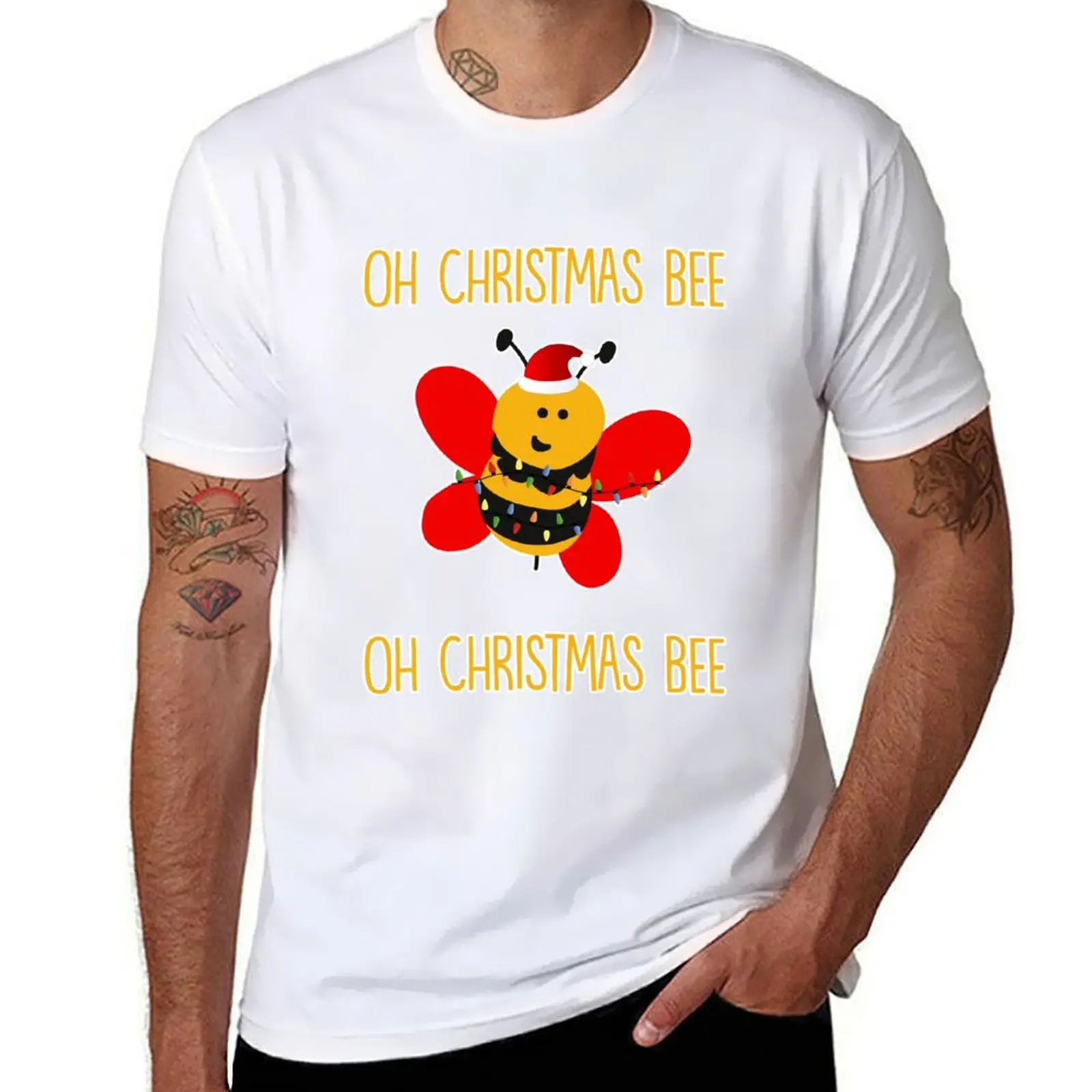 

Oh Christmas Bee! T-Shirt cotton t shirt pack t shirts for man pack white T-Shirt