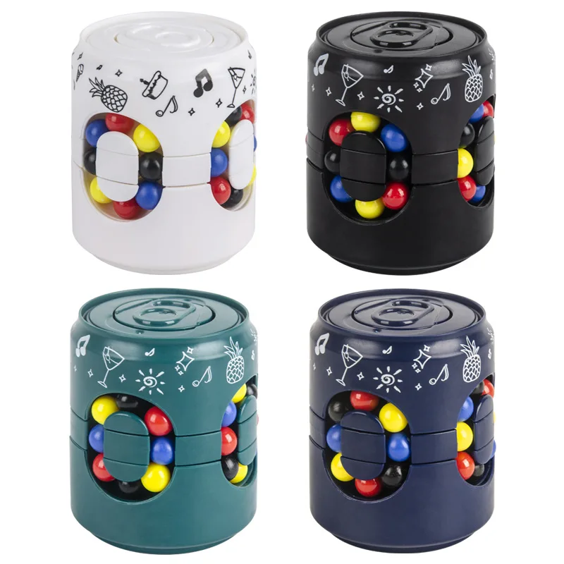 Cubo de frijol mágico giratorio, juguete de descompresión, rompecabezas educativo para aliviar el estrés para niños, rompecabezas, juguete para aliviar el estrés