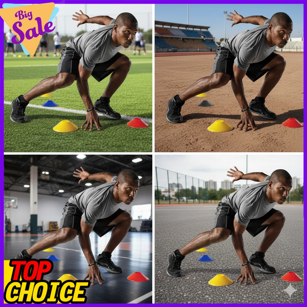 

10 шт., набор конусов для футбольного диска, футбольное оборудование для тренировки ловкости, мультиспортивные маркерные диски, блюдце, конусы, аксессуары для космических тренировок