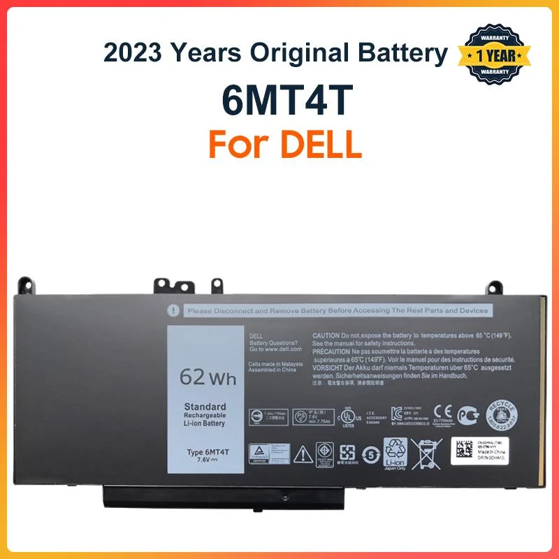 

6MT4T 7.6V 62WH Laptop Battery for DELL Latitude E5470 E5570 M3510 15.6" Sereis 7V69Y TXF9M 79VRK 07V69Y Free Tools