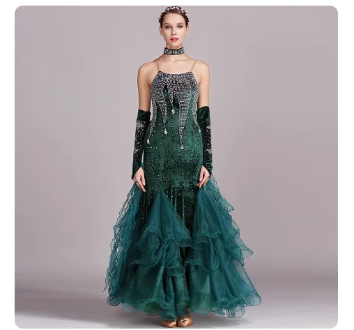 Women's Modern Dance Skirt Dance Hall Competition, High Quality Professional Waltz Dress