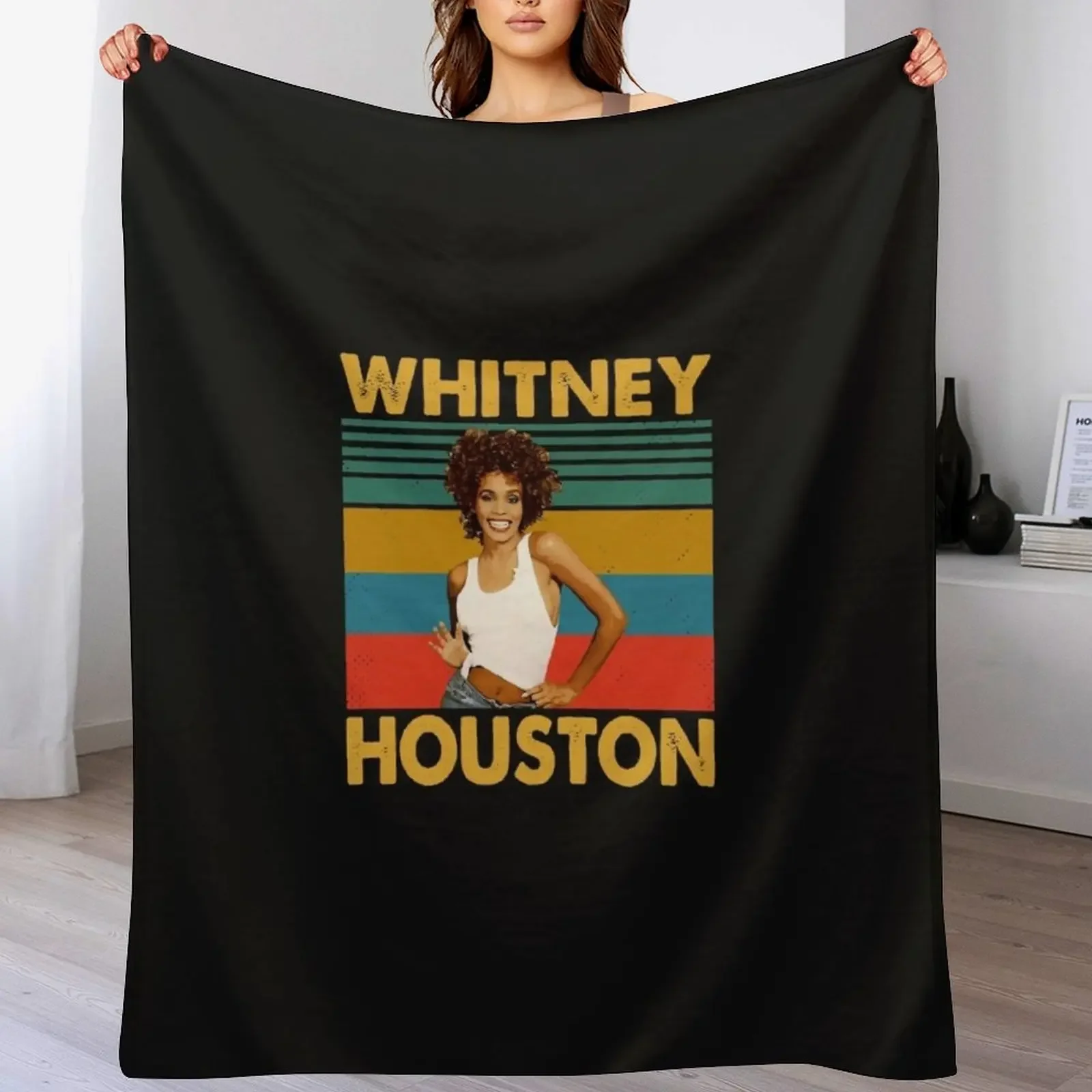 

Vintage Gift Whitney Diva 80s Houston Essential Throw Blanket Anti Shedding Soft Fuzzy Blanket for Home