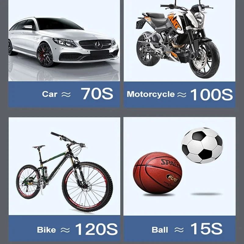 Electrical Air Compressor Portable Air Pump Mini Car Air Compressor with LED Lamp Power Bank Duration Inflator Digital Display