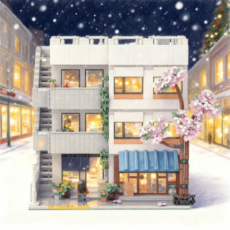 

3711pcs MOC The Modern Modular Streetscape Model Building Blocks Construction Christmas Gifts Toy Creative DIY Idea Brick Toys