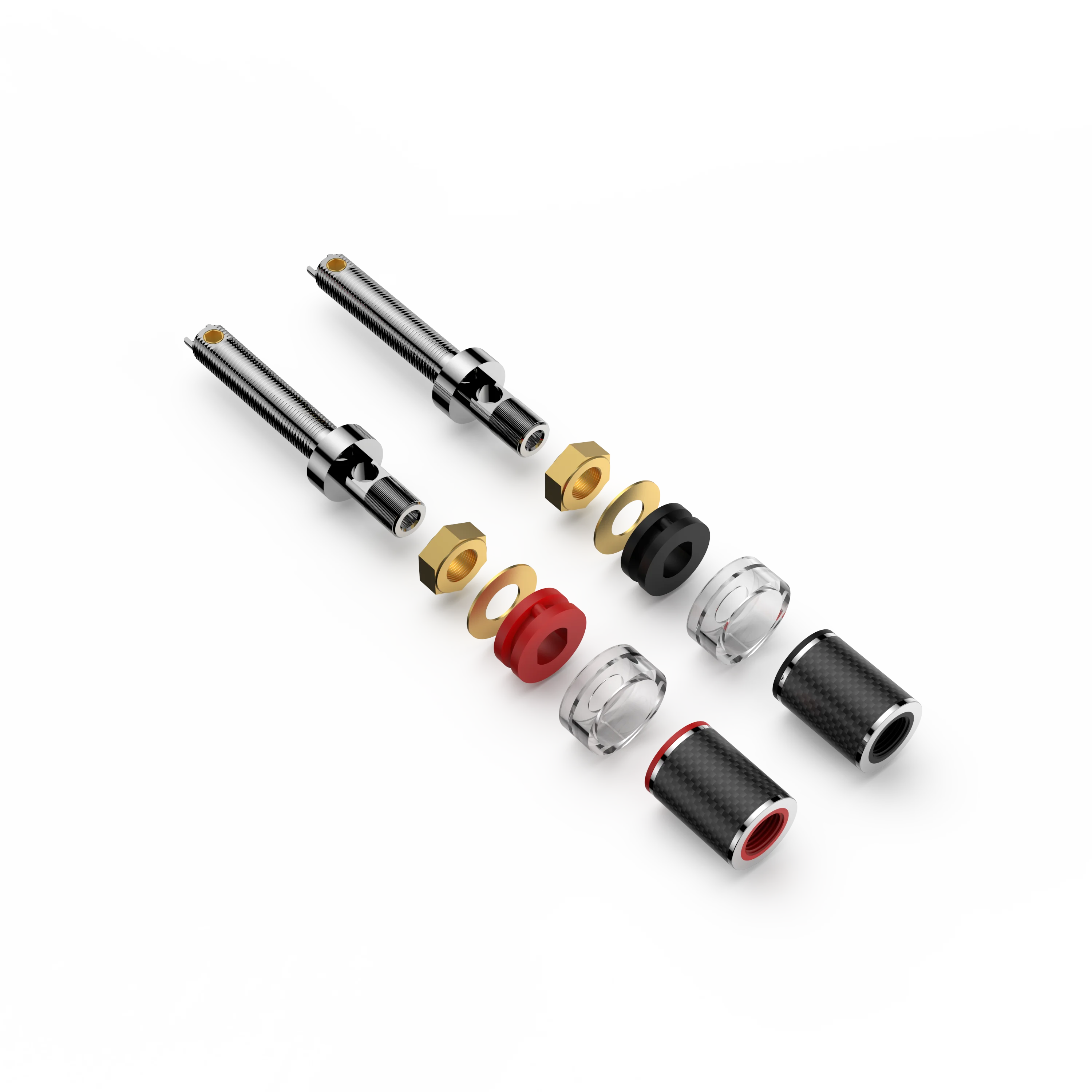 4 ชิ้น Viborg BP614R ทองแดงบริสุทธิ์โรเดียมชุบลําโพง Terminal Binding Post