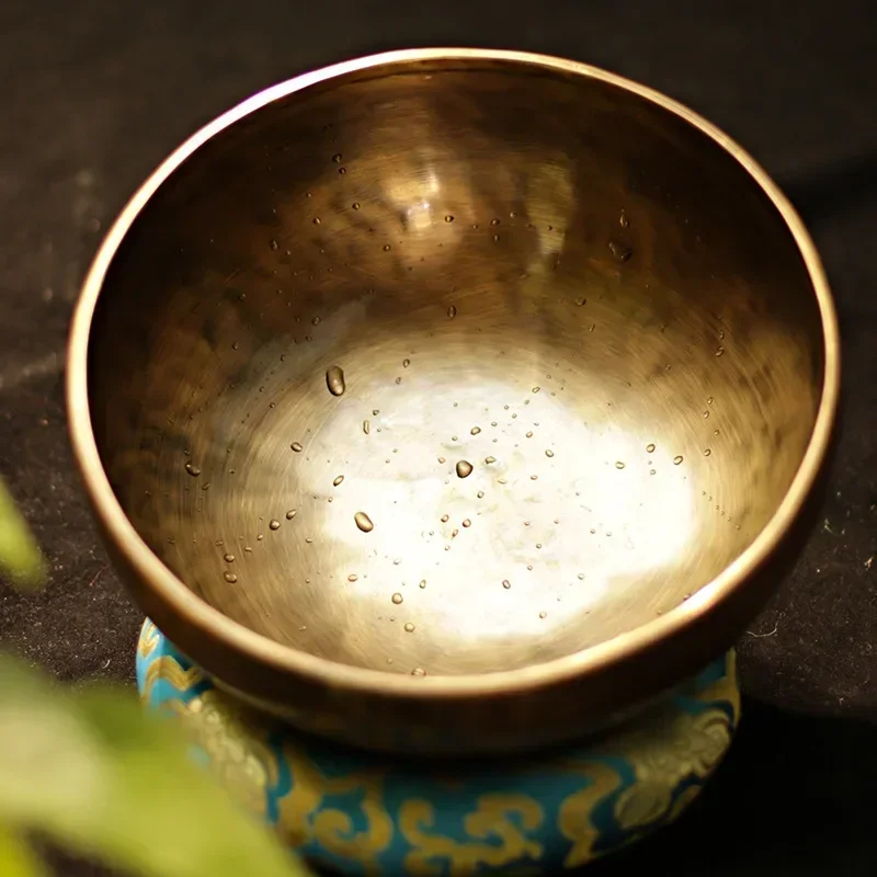 Grande tibetano cantando tigela Set, Vintage Brass Bowl, som instrumento de cura, cobre Bonsai, meditação bonita