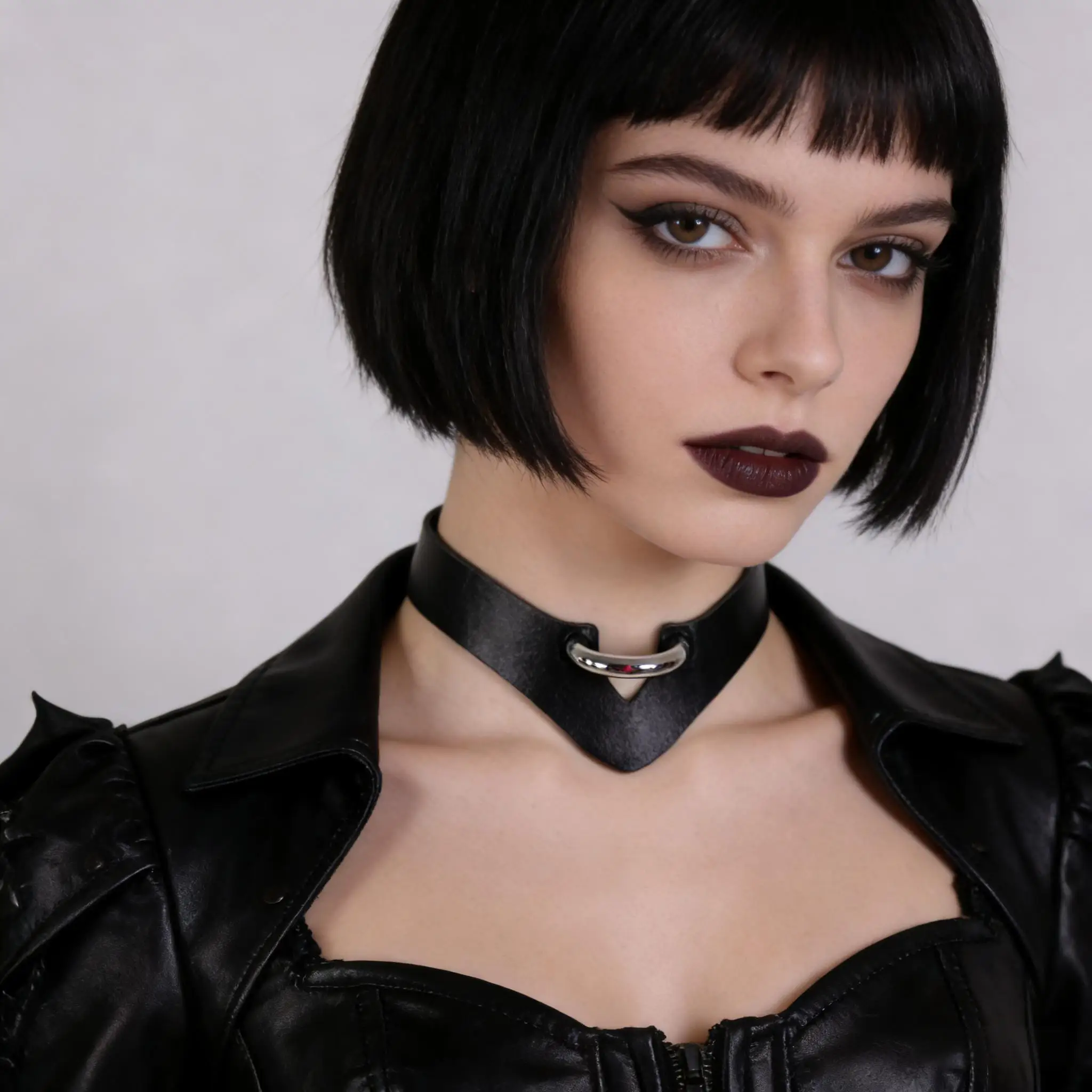 

Ошейник из искусственной кожи с цепочкой | Милый панк-готический стиль, для повседневной носки, для вечеринок, на День святого Валентина