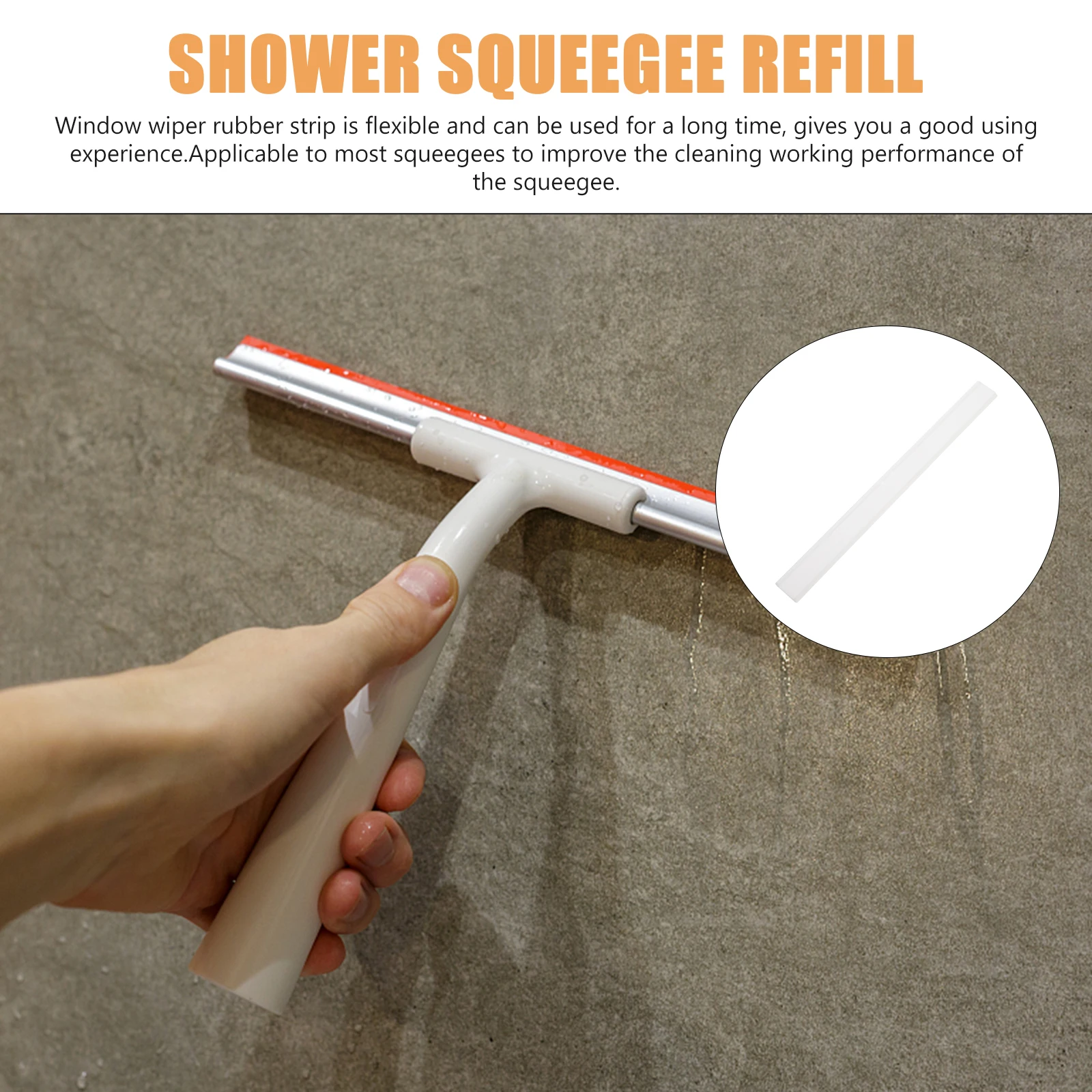 

1pcs Premium Replacement Strip Durable Silicone Long Lasting Easy Install Wear Resistant Window Refill Glass Cleaning Shower