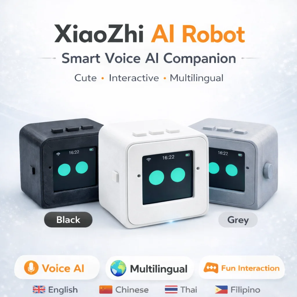 

Xiaozhi AI Smart Voice Mini Robot for Home & Desk, Interactive Desktop Assistant with Music, Reminders and Multilingual Chat