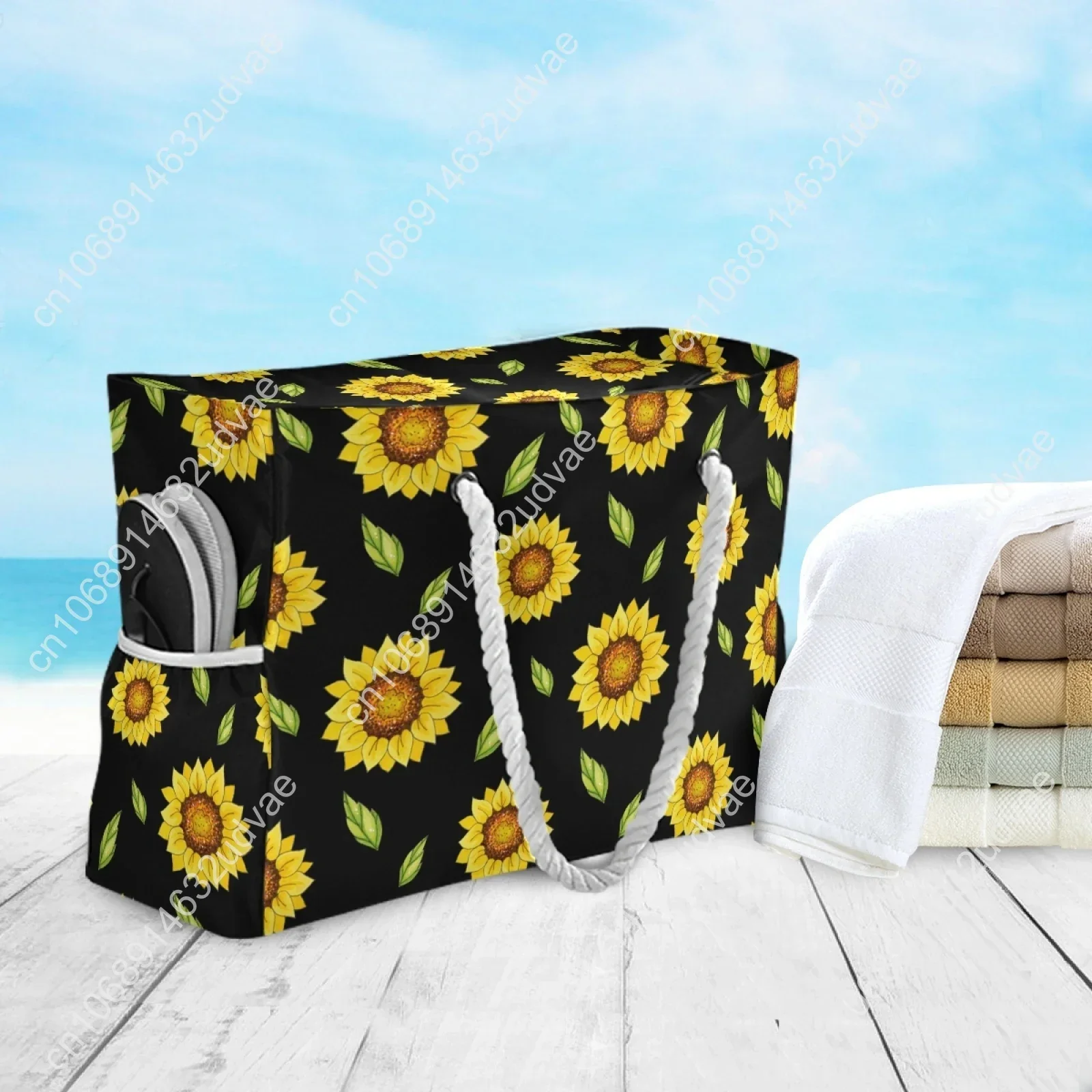 2021 Big Women Handbag Nylon Women Shoulder Bags Sunflower Printing Designer Women Messenger Bags Ladies Casual Tote Bags Beach