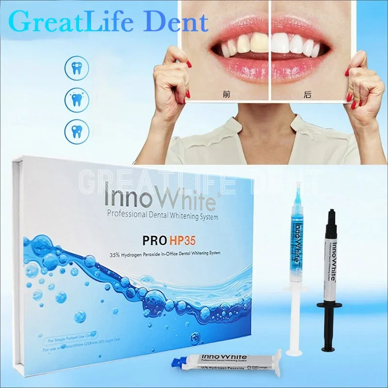 

GreatLife Dent Professional Teeth Bleaching Dental Whitening Kit Hydrogen Peroxyde Teeth Whitening Gel 35% Teeth Whitening Gel