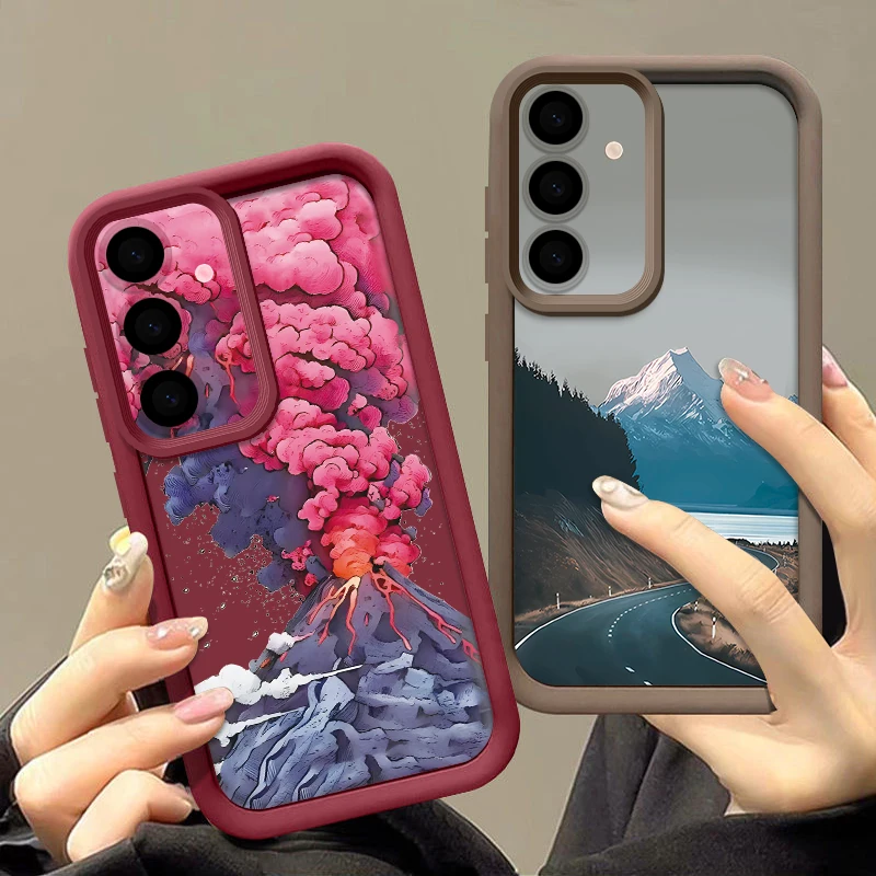 Case For Samsung Galaxy S26 S25 S24 S23 Ultra S22 S26 Plus S25 Edge S24 S21 FE Mountain Landscape Pattern Soft TPU Phone Cover