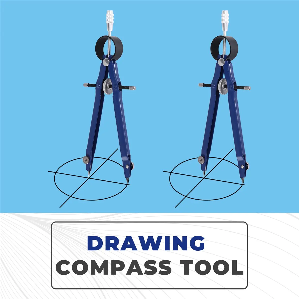 A45I 2 Pack Drafting Compass with Lock Math Bow Compass Drawing Metal Compass with Wheel Geometry Compass Bow Divider Student Co