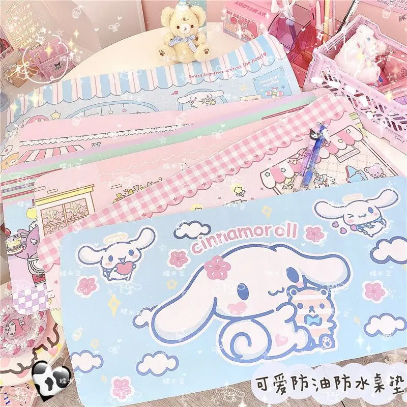 Sanrio Innovative Cinnamoroll Kuromi Mymelody Kawaii Cartoon PU Anime Oil-Proof Table Mat Table Photo Background Placemat Gift