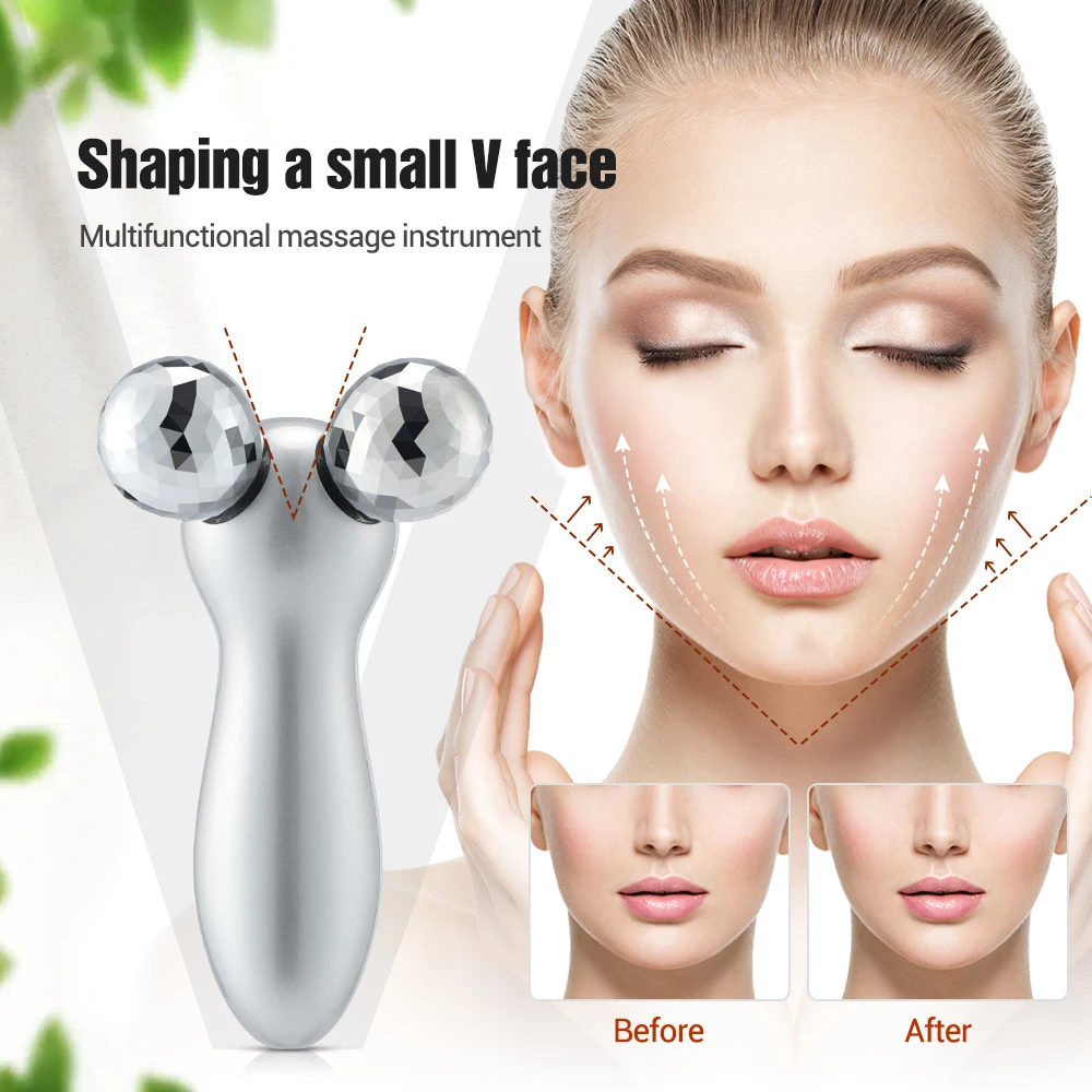 3D Roller V Face Lifting Massager Micro Current Skin Firming Wrinkle Removal Device Facial Body Slimming Shaping Massage Machine