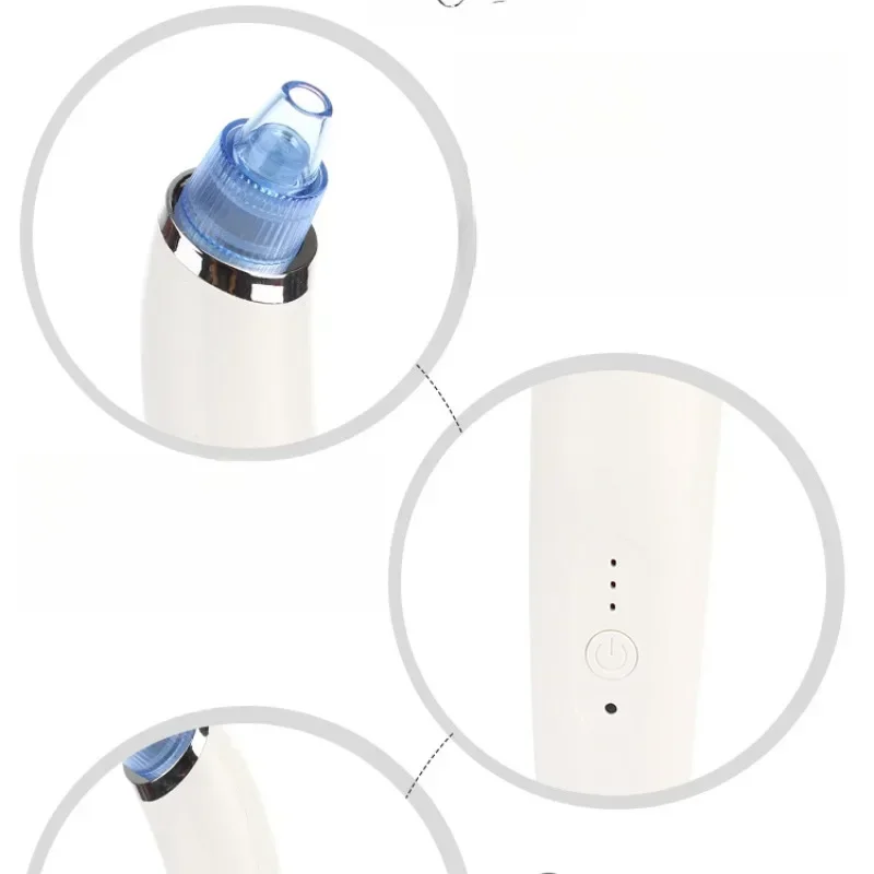 Instrumento de sucção de cravo de silicone, dispositivo de beleza para limpeza de poros, anti acne doméstica, máquina de limpeza elétrica facial