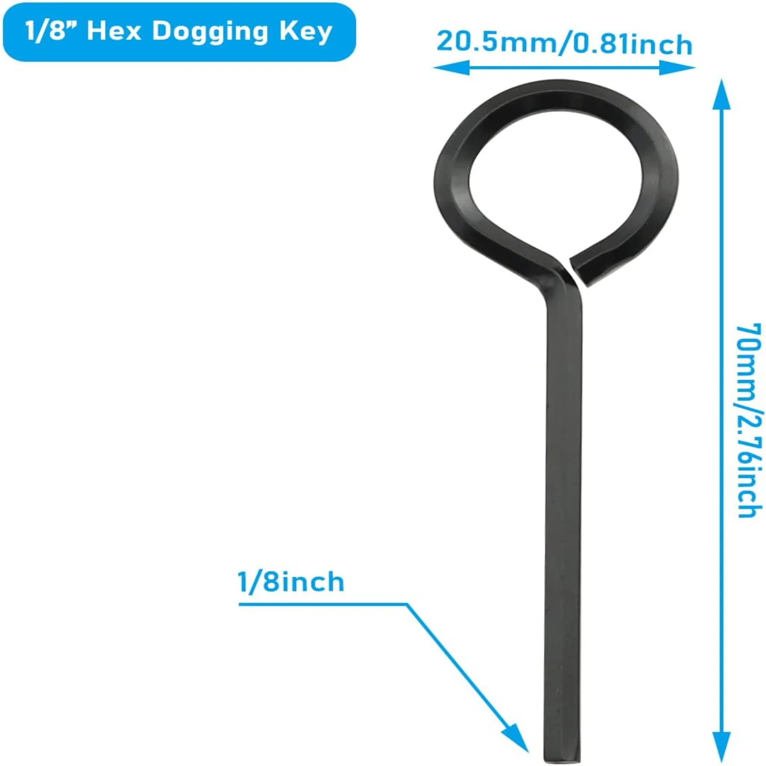 Enhanced High-Quality Pack of 6 Black Durable Standard Dogging Key Wrenches for 5/32
