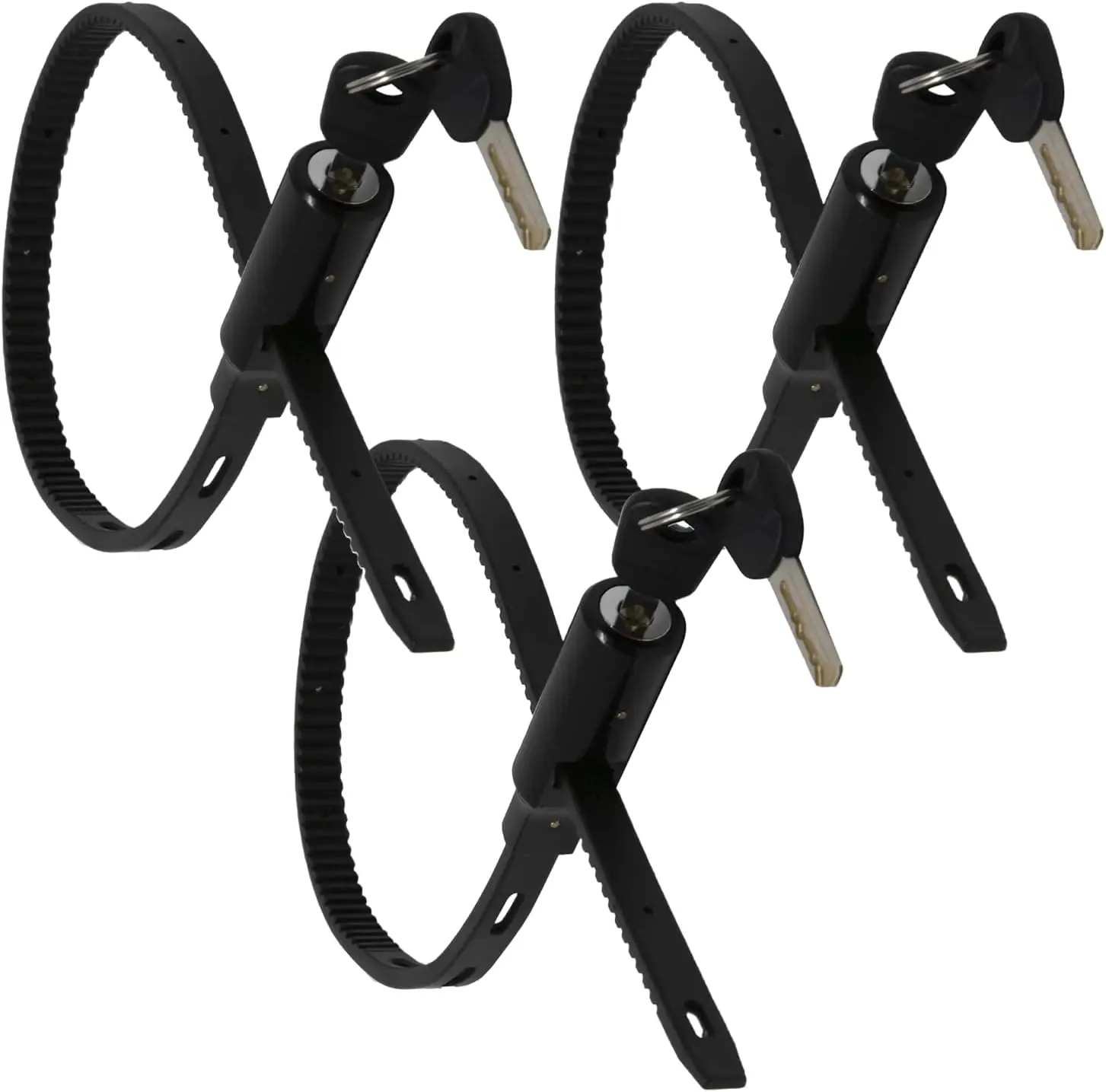 

Multi-Purpose Keyed Adjustable Zip Tie Lock - 3 Pack Keyed Alike - Black Stainless Steel Refrigerator Cabinet Bike Strol